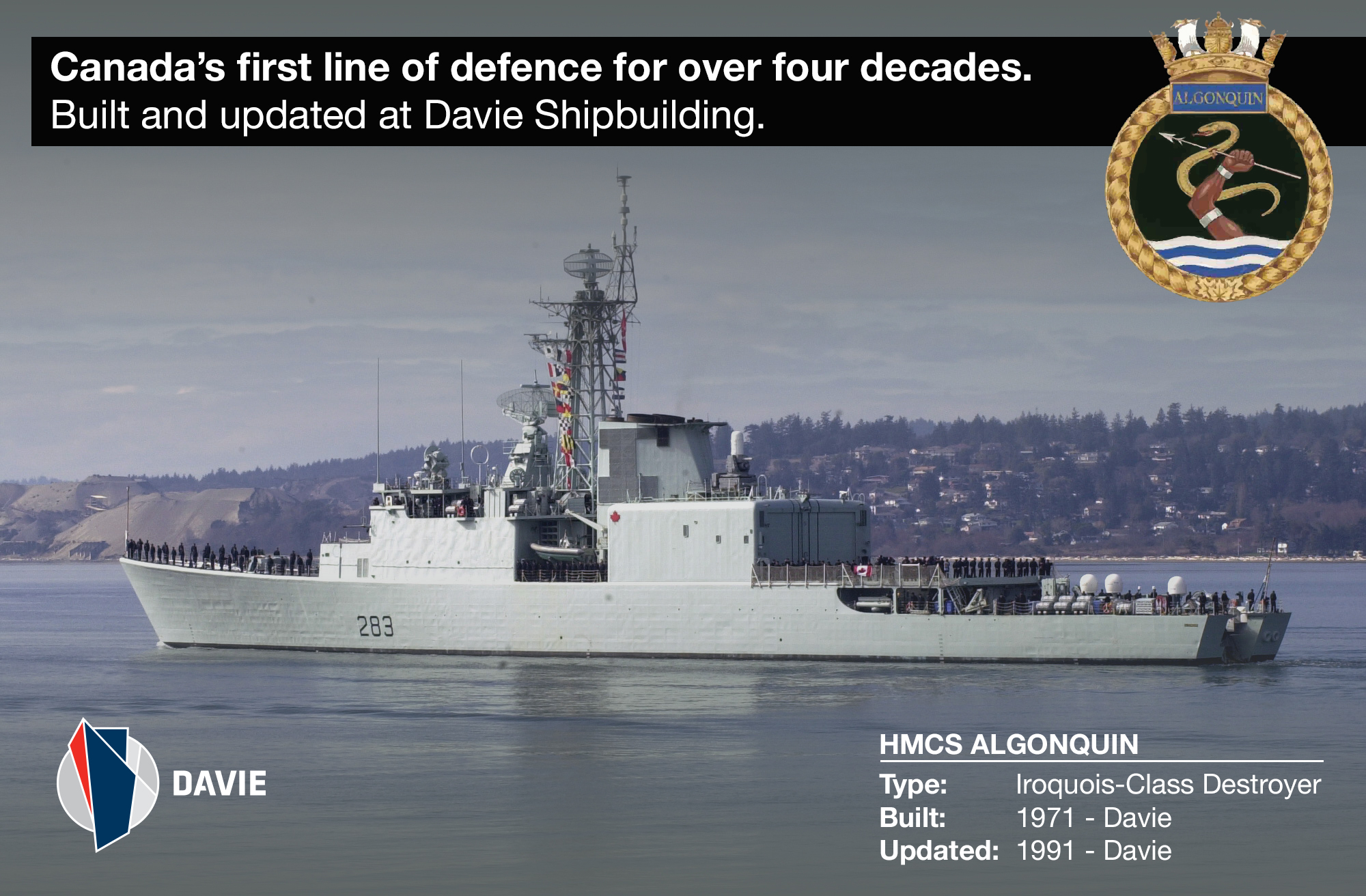 Farewell HMCS Algonquin built and upgraded at Davie